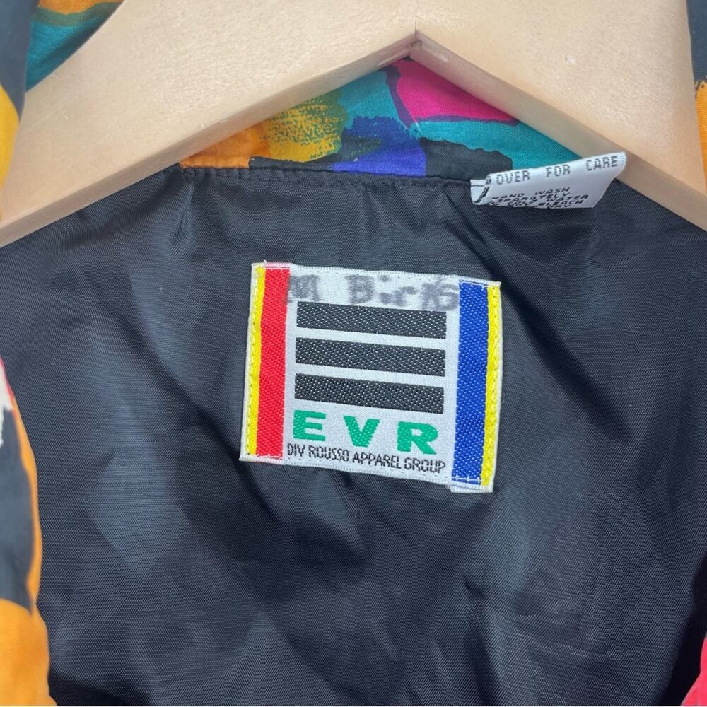 VINTAGE EVR Rousso Apparel 100% Silk Bomber Windbreaker Jacket 90s Y2K Large - Picture 3 of 13